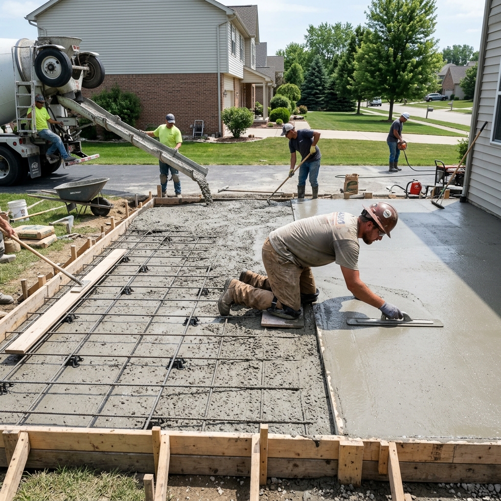 Reinforced Concrete Patio pouring in Gastonia, NC